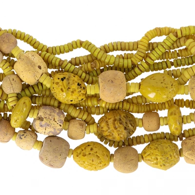 Pre-owned Monies Yellow Pearls Necklace