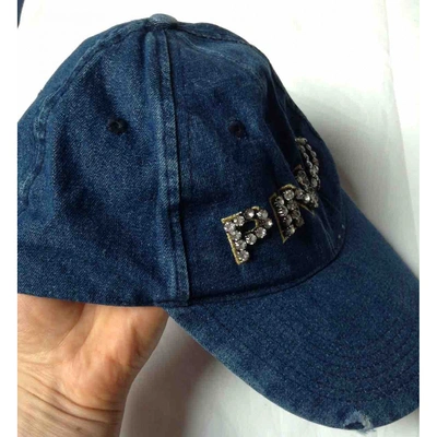 Pre-owned Pinko Blue Cotton Hat