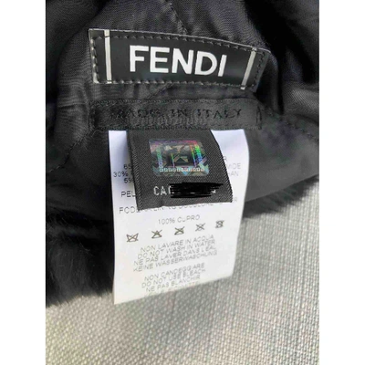 Pre-owned Fendi Faux Fur Hat In Black