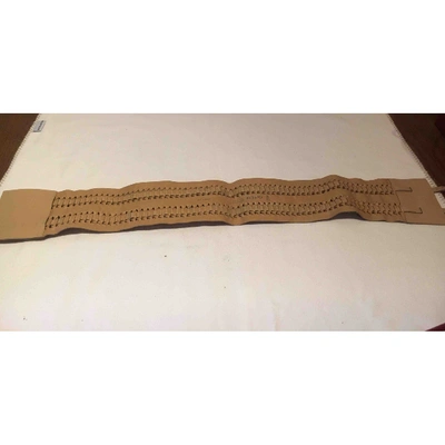 Pre-owned Kenzo Leather Belt In Beige