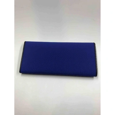 Pre-owned Prada Cloth Wallet In Blue