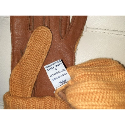 Pre-owned Malo Cashmere Long Gloves In Orange