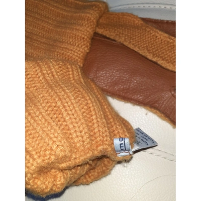 Pre-owned Malo Cashmere Long Gloves In Orange