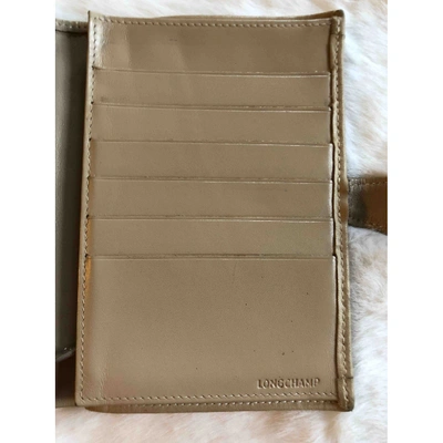 Pre-owned Lancel Leather Wallet In Beige