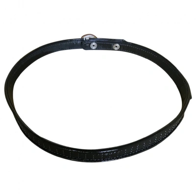 Pre-owned Chloé Patent Leather Belt In Anthracite