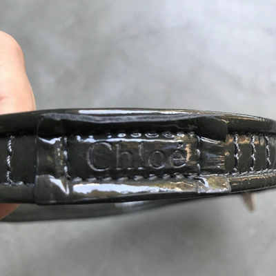 Pre-owned Chloé Patent Leather Belt In Anthracite