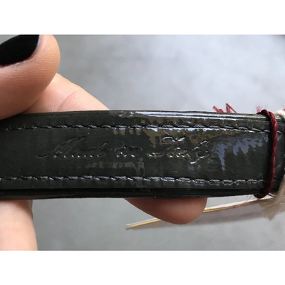 Pre-owned Chloé Patent Leather Belt In Anthracite