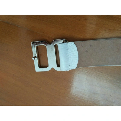 Pre-owned Dolce & Gabbana White Leather Belt