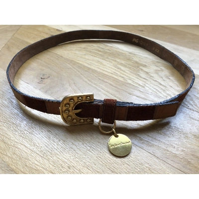 Pre-owned Saint Laurent Camel Leather Belt