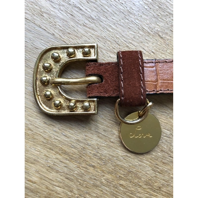 Pre-owned Saint Laurent Camel Leather Belt