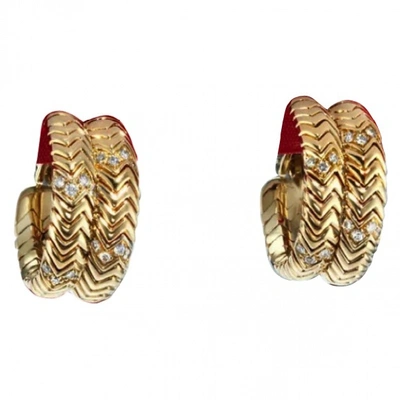 Pre-owned Bulgari Tubogas Gold Yellow Gold Earrings