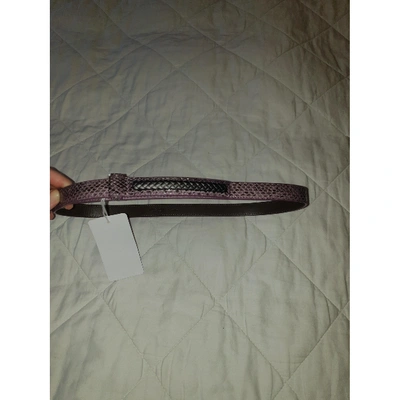 Pre-owned Bottega Veneta Purple Exotic Leathers Belt