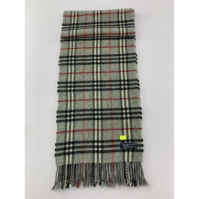 Pre-owned Burberry Wool Scarf In Grey