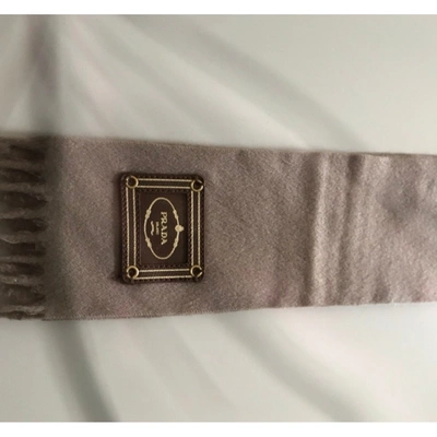 Pre-owned Prada Cashmere Scarf In Camel