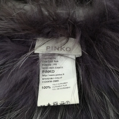 Pre-owned Pinko Purple Fur Scarf