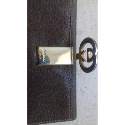 Pre-owned Gucci Leather Wallet In Brown