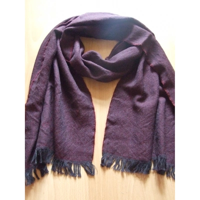 Pre-owned Corneliani Wool Scarf In Purple