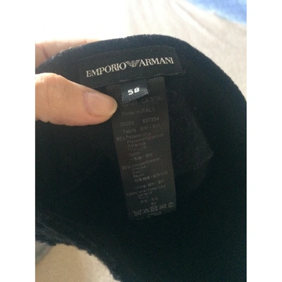 Pre-owned Giorgio Armani Wool Beanie In Black