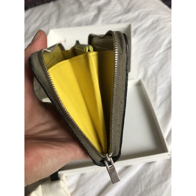 Pre-owned Celine Khaki Leather Wallet