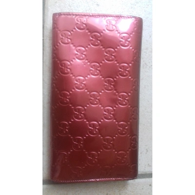 Pre-owned Gucci Patent Leather Wallet In Pink