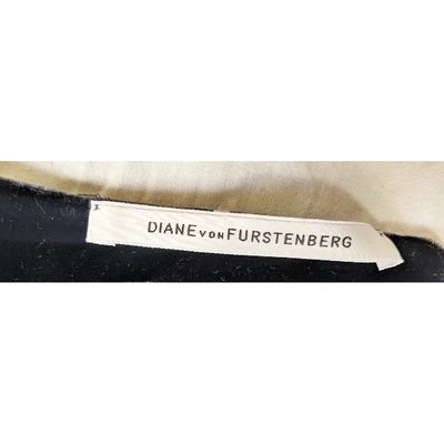 Pre-owned Diane Von Furstenberg Silk Handkerchief In Black