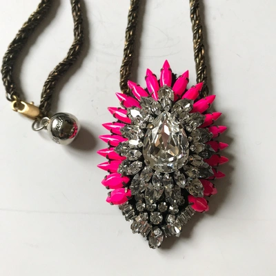 Pre-owned Shourouk Pink Crystal Long Necklaces