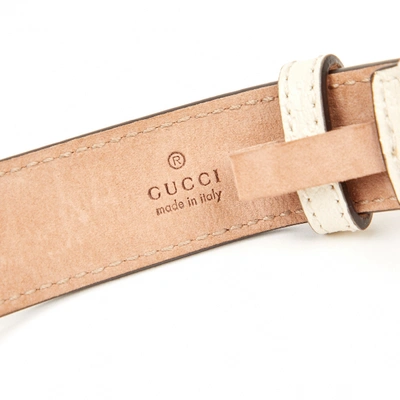 Pre-owned Gucci White Leather Bracelet