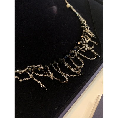 Pre-owned Swarovski Crystal Necklace In Navy