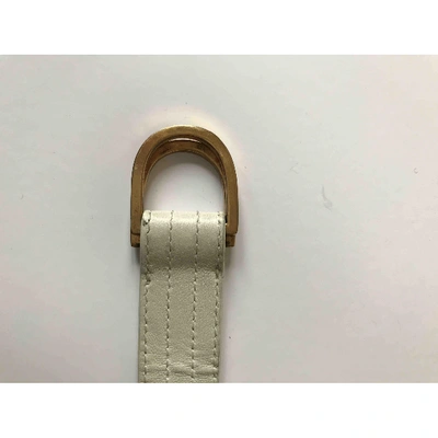 Pre-owned Saint Laurent Leather Belt In White