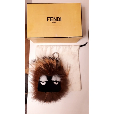 Pre-owned Fendi Bag Bug Brown Mink Bag Charms