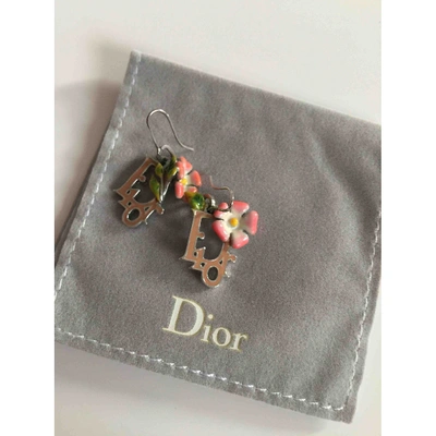 Pre-owned Dior Oblique Earrings In Pink