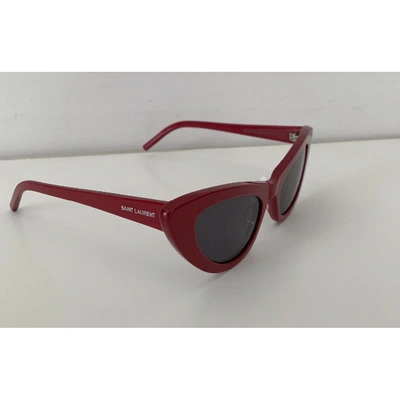 Pre-owned Saint Laurent Lily Red Sunglasses