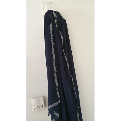 Pre-owned Claudie Pierlot Navy Cotton Scarf