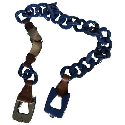 Pre-owned Prada Blue Chain Belt