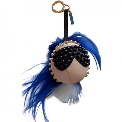 Pre-owned Fendi Karlito Blue Leather Bag Charms