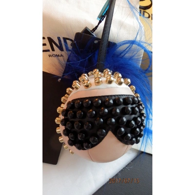 Pre-owned Fendi Karlito Blue Leather Bag Charms