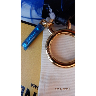 Pre-owned Fendi Karlito Blue Leather Bag Charms