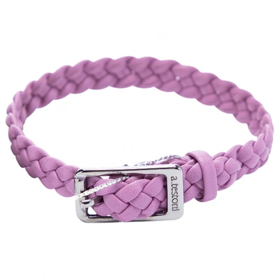 Pre-owned A. Testoni Purple Leather Bracelet