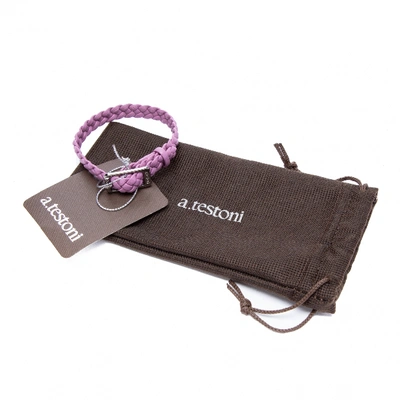 Pre-owned A. Testoni Purple Leather Bracelet