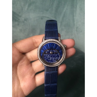 Pre-owned Jaeger-lecoultre Rendez-vous Blue White Gold Watch