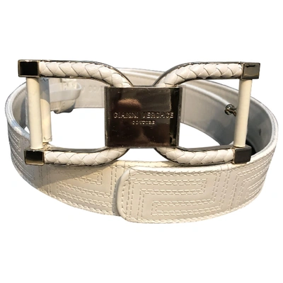 Pre-owned Versace White Leather Belt