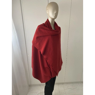 Pre-owned Armani Collezioni Wool Scarf In Red