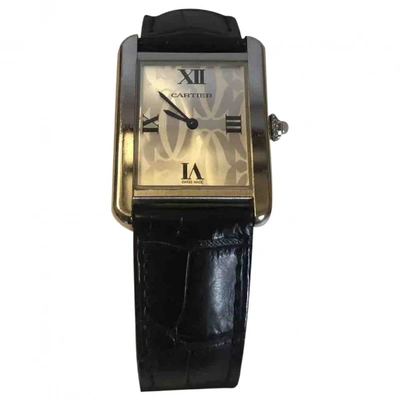 Pre-owned Cartier Tank Solo Black Steel Watch