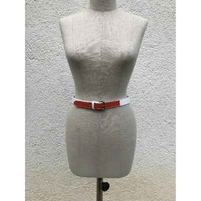 Pre-owned Jil Sander Leather Belt In White