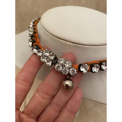 Pre-owned Shourouk Orange Crystal Necklace