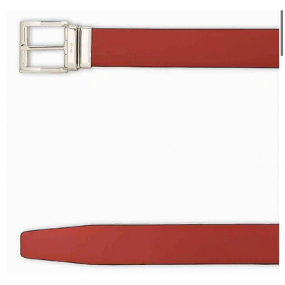 Pre-owned Prada Leather Belt In Red