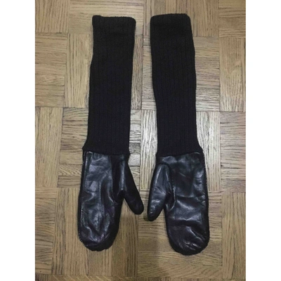 Pre-owned Monies Black Leather Gloves