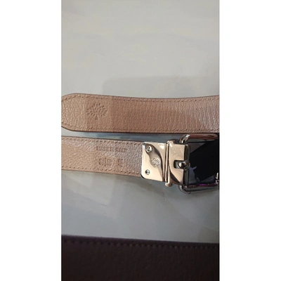 Pre-owned Mulberry Leather Belt In Grey
