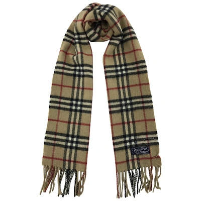 Pre-owned Burberry Wool Scarf In Camel