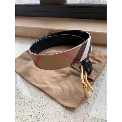 Pre-owned Burberry Beige Cloth Belt